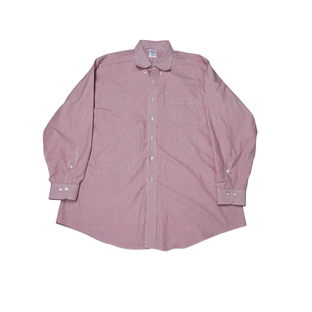 Brooks Brothers Regent Fit Red Stripe‎ Non Iron Dress Shirt Mens 18 4 5